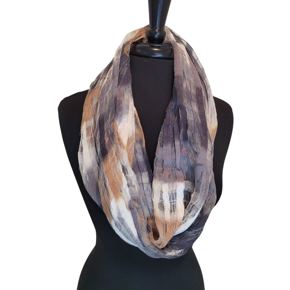 Infinity Scarf 100% Viscose Neutral Beige Gray Pink Minimalist Boho Soft Layer